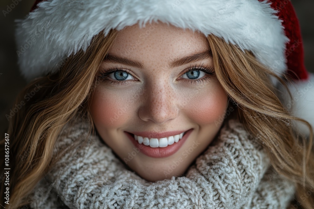 Santa Claus in female form spreading joy and laughter everywhere with a big smile Santa Claus in female form spreading joy and laughter everywhere with a big smile