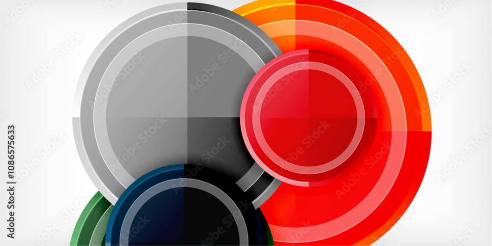 Abstract background - multicolored circles, trendy minimal geometric design, vector illustration Abstract background - multicolored circles, trendy minimal geometric design, vector illustration