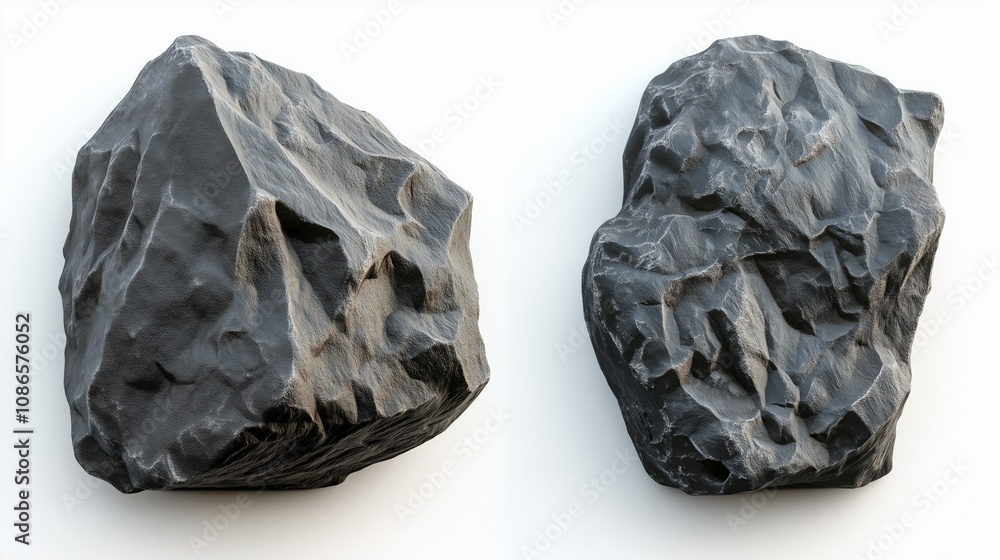 Fototapeta premium Coal on Isolated White Background