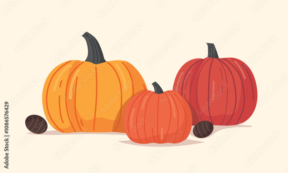pumpkin autumn hand drawn vector illustration pumpkin autumn hand drawn vector illustration