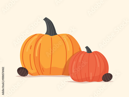 pumpkin autumn hand drawn vector illustration