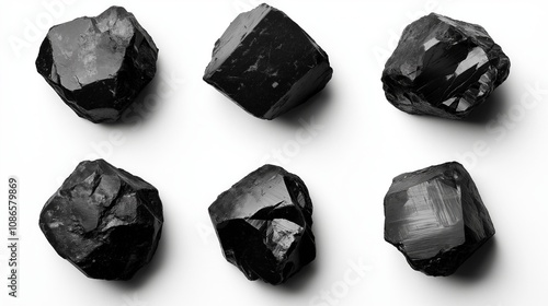 Coal on Isolated White Background