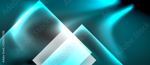 Dark neon colors with glass square shapes