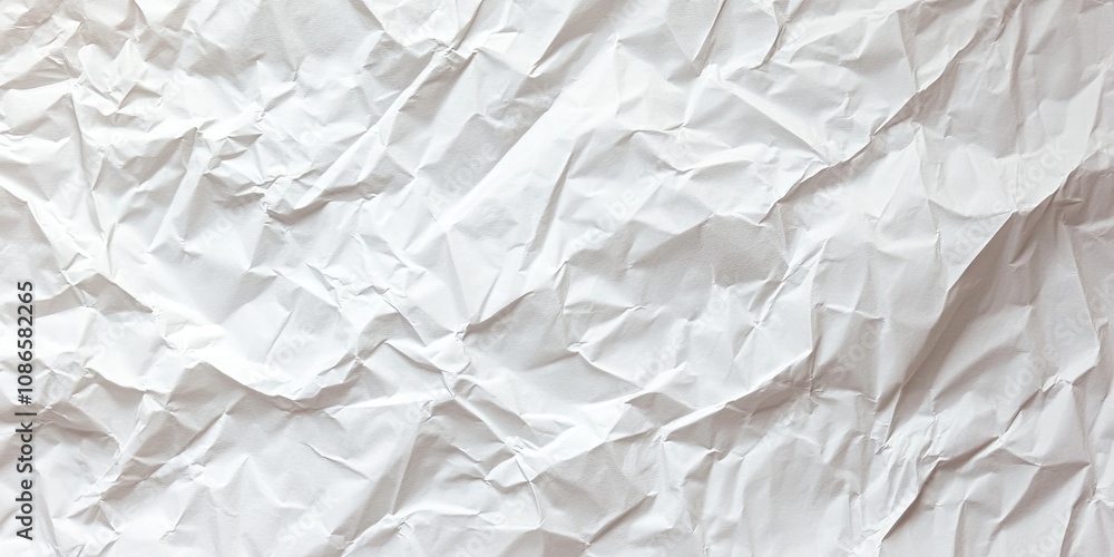 A white paper with a lot of wrinkles and creases A white paper with a lot of wrinkles and creases