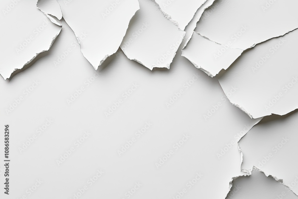 Naklejka premium A white background with torn paper on it