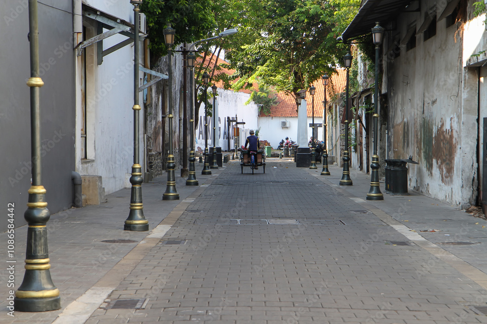 Obraz premium Kota Lama or Old City, Semarang downtown street with old historical building
