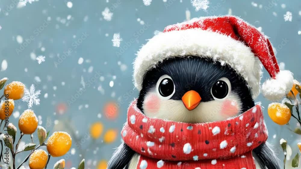 penguin with christmas hat penguin with christmas hat