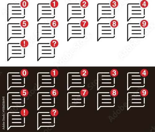 お知らせや警告などのアイコンのセット