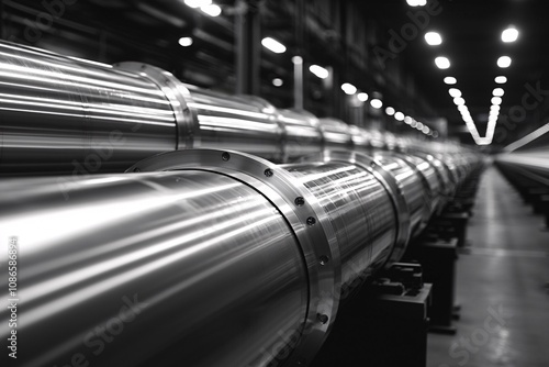 Industrial Metal Pipes Factory Manufacturing Steel Chrome Shiny Polished Tubes Cyl photo