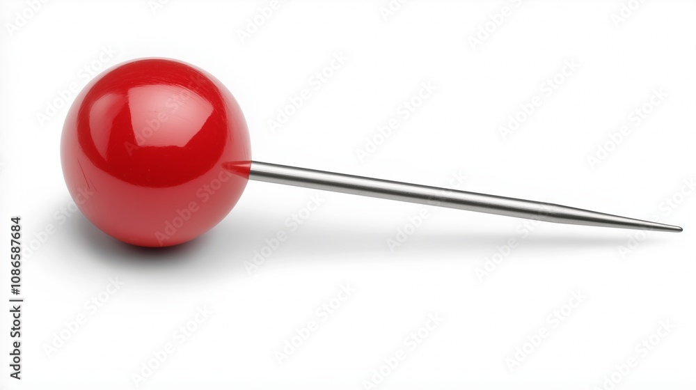 close up of a pushpin on white background with clipping path close up of a pushpin on white background with clipping path