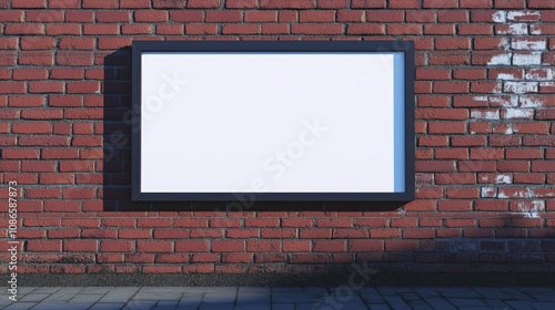 Wallpaper Mural Blank Billboard Mounted on Brick Wall for Advertisement Display Torontodigital.ca