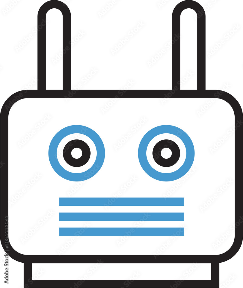 Obraz premium Robot Head Line Icon