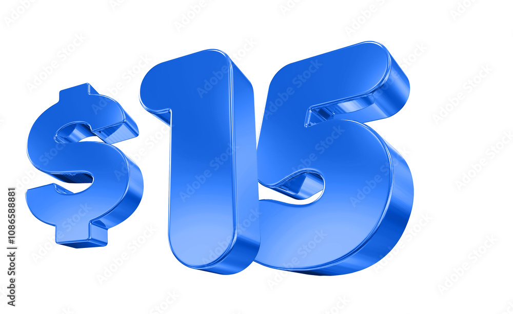 15 Dollar Blue Number 15 Dollar Blue Number