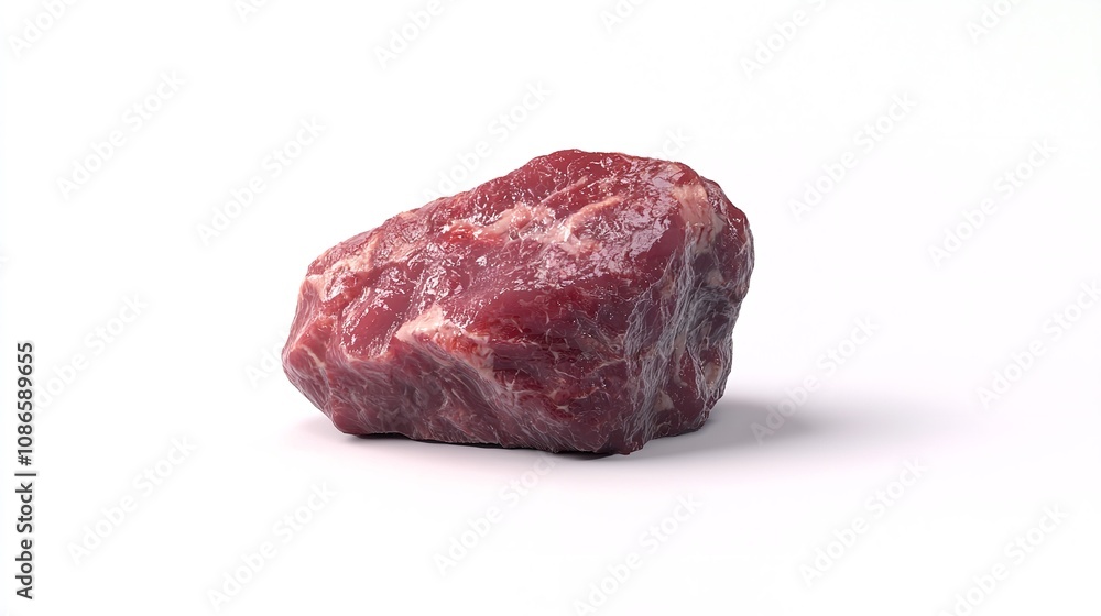 Meat Beef Isolated on White Background: Full Depth Meat Beef Isolated on White Background: Full Depth