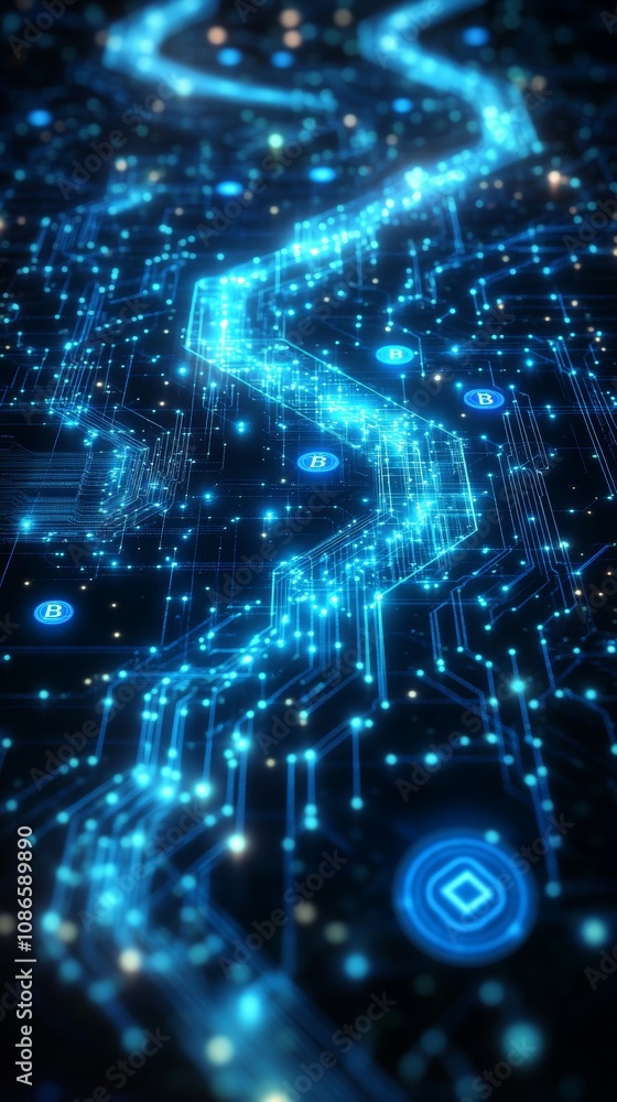 Fototapeta premium Asset Blockchain Pathways, Digital Asset Tokenization