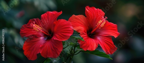 Wallpaper Mural Hibiscus Flowers on a Plant Torontodigital.ca
