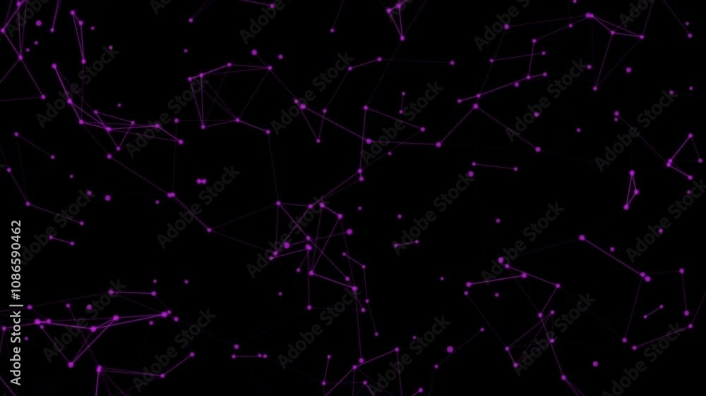 Abstract representation of interconnected purple nodes and lines forming a network pattern against a dark black background, symbolizing data and communication. interconnected purple nodes purple Abstract representation of interconnected purple nodes and lines forming a network pattern against a dark black background, symbolizing data and communication. interconnected purple nodes purple
