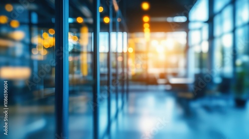 Wallpaper Mural Sunlight streaming through modern office windows creates a warm and inviting atmosphere during the late afternoon Torontodigital.ca