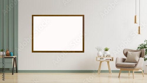 Clean Touch with White Frame Wall Decor in an Interior