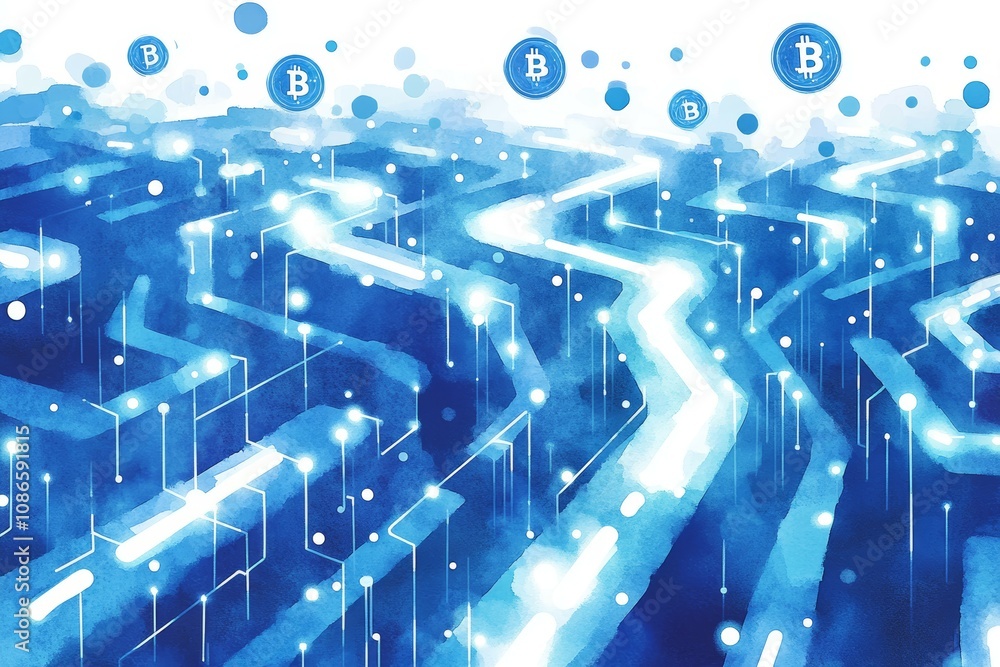 Obraz premium Asset Blockchain Pathways, Digital Asset Tokenization