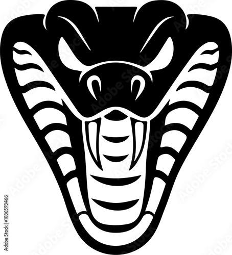 Illustration of cobra snake in engraving style. Design element for logo, label, emblem, sign, badge. Vector illustration