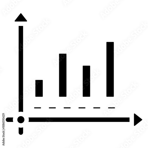 statistical bar graph glyph icon