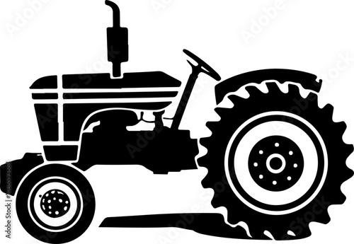 Set of retro tractor icons. Design elements for logo, label, emblem, sign. Vector illustration