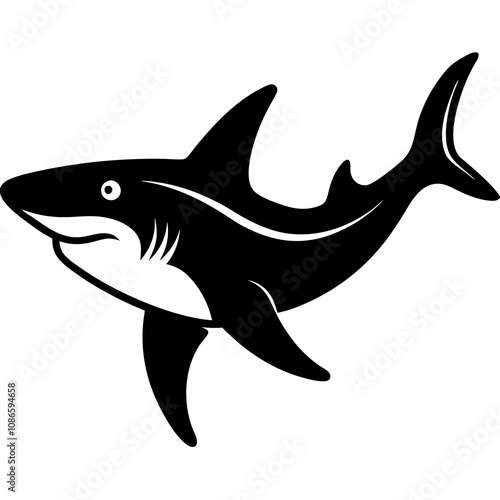 shark cartoon isolated on white