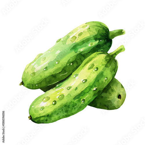 chayote vector illustration in watercolor style