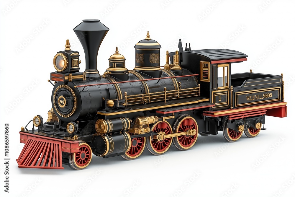 Train with steam locomotive series Ov. Isolated on white a background Train with steam locomotive series Ov. Isolated on white a background