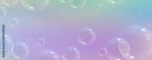 Realistic soap vector bubbles png isolated on transparent background. The effect of falling and flying bubbles. Glass bubble effect. 