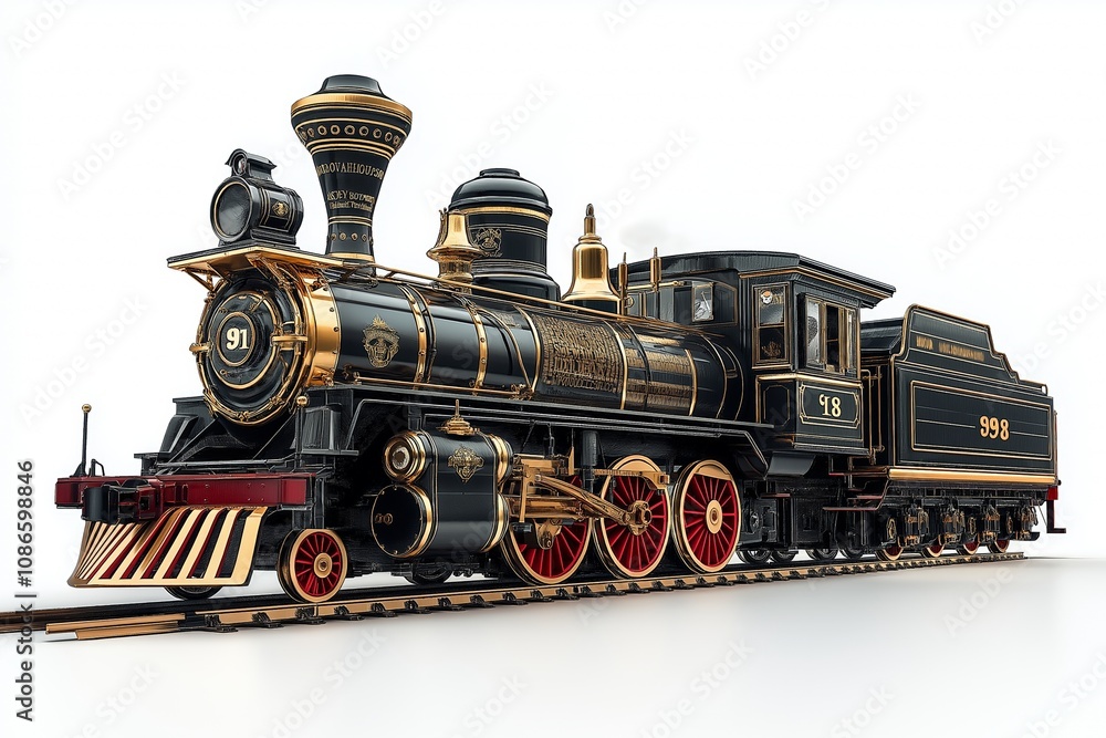 Train with steam locomotive series Ov. Isolated on white a background Train with steam locomotive series Ov. Isolated on white a background