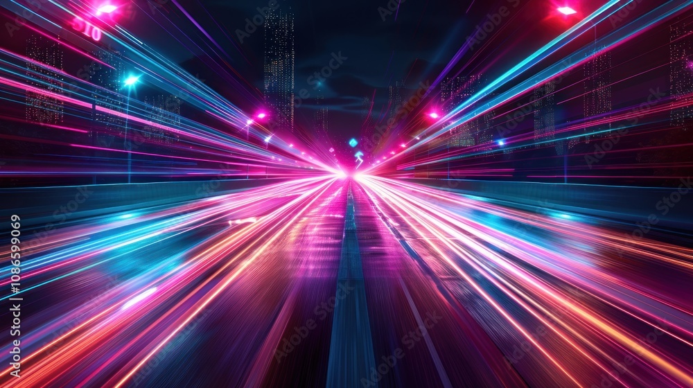 Fast Lane Through a Neon City Fast Lane Through a Neon City