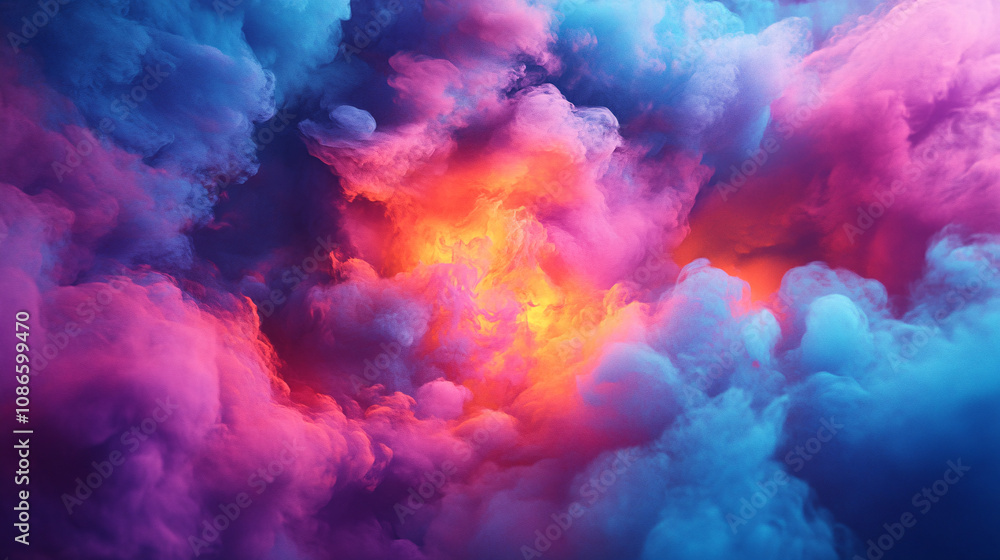 A vibrant splash of neon paint forming an abstract shape resembling human emotions, surrounded by a swirling mist of colors, symbolizing creativity and chaos. A vibrant splash of neon paint forming an abstract shape resembling human emotions, surrounded by a swirling mist of colors, symbolizing creativity and chaos.