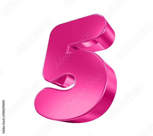 5 Pink Number 