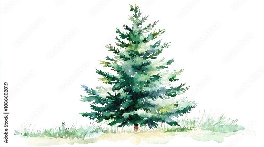 christmas fir tree in watercolor isolated on white or transparent png christmas fir tree in watercolor isolated on white or transparent png