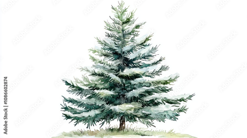 christmas fir tree in watercolor isolated on white or transparent png christmas fir tree in watercolor isolated on white or transparent png