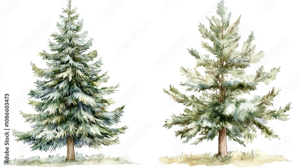 christmas fir tree in watercolor isolated on white or transparent png christmas fir tree in watercolor isolated on white or transparent png