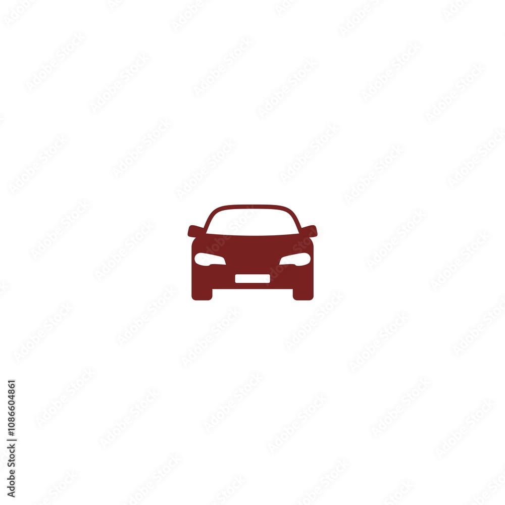 Red Car simple icon isolated on white background Red Car simple icon isolated on white background