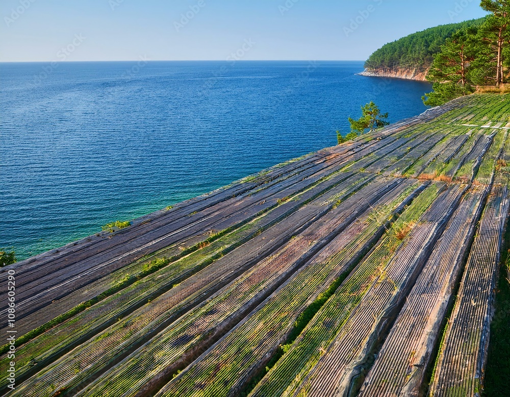 Obraz premium wooden bridge over the sea
