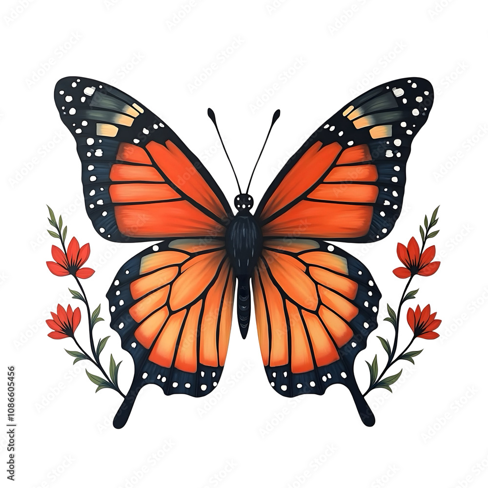 Obraz premium Butterfly and flower 