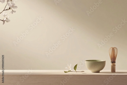 Zen Tea Preparation Tranquil Home Setting Still Life Minimalist Design Calm Environment Mindfulness Concept