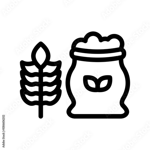 7 barley line icon illustration vector graphic