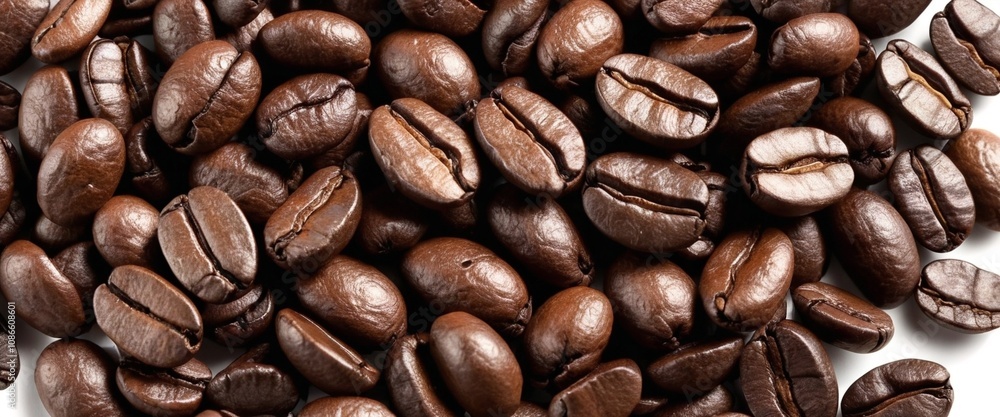 Obraz premium A pile of coffee beans banner background
