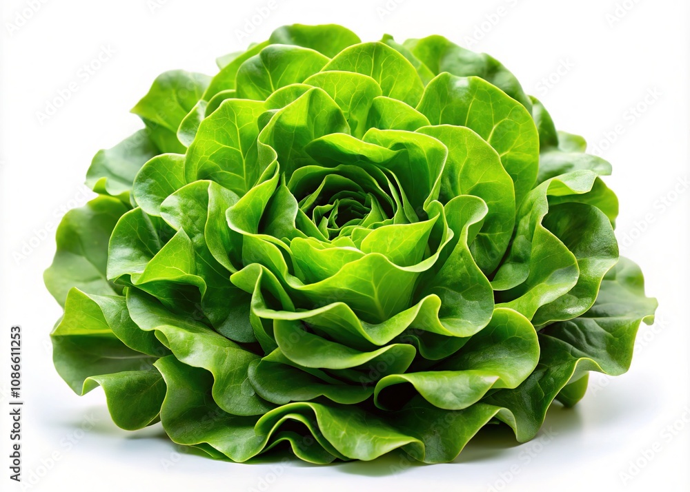 Fototapeta premium Elegant, isolated lettuce. White background, architectural shot.