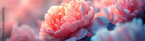 A beautiful pink flower in soft focus, showcasing delicate petals and subtle lighting, perfect for nature and floral themes.