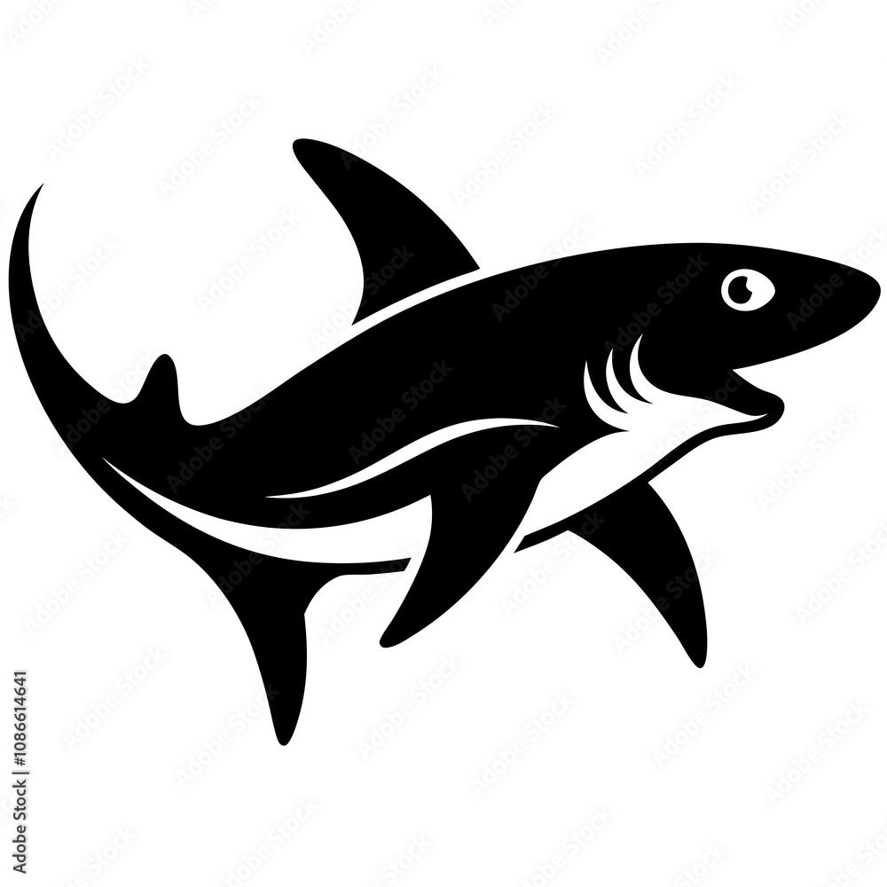 shark cartoon isolated on white shark cartoon isolated on white