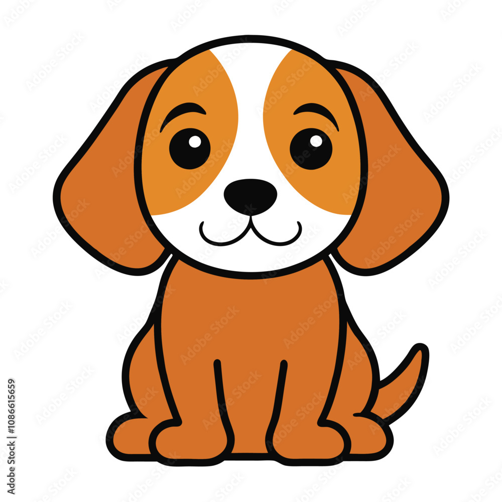 Beagle Sitting Kawaii Vector Beagle Sitting Kawaii Vector