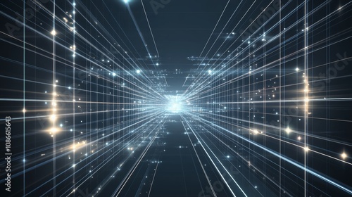 Wallpaper Mural Futuristic light beams converging towards the center. Torontodigital.ca