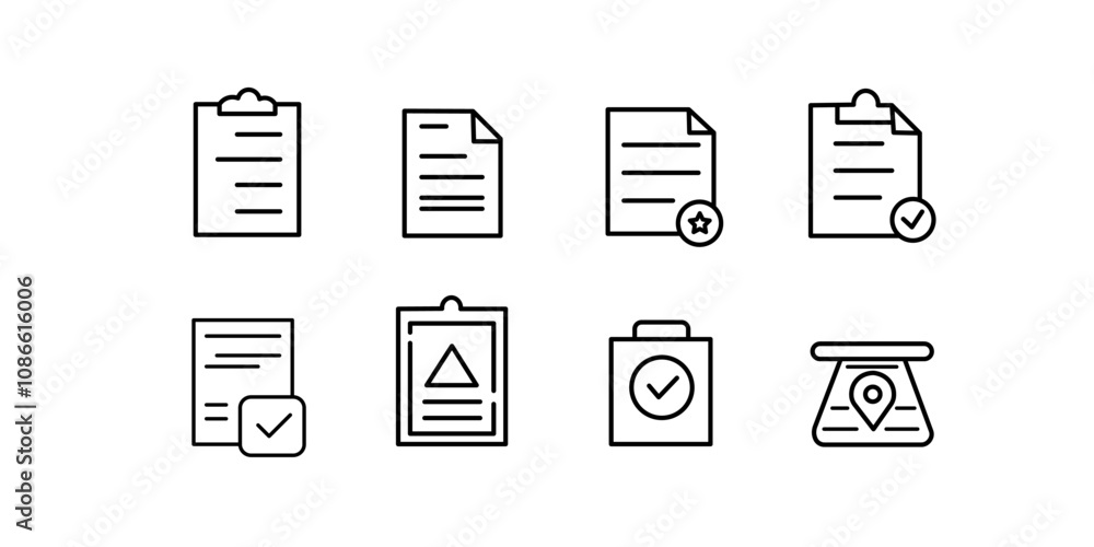 Vector icon of a page of paper isolated on white background. Vector icon of a page of paper isolated on white background.